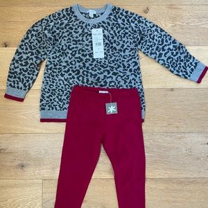 NWT 4T splendid sweater and leggings set